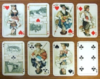 Игральные карты "Swiss Costumes Pink", 53 листа Германия, 20-е годы XX века артикул 4091c.